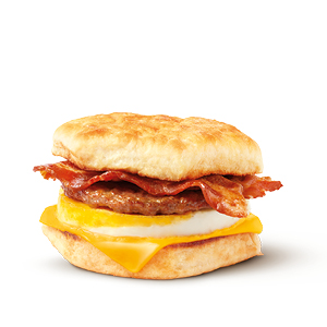 Breakfast Biscuit with Sausage and Bacon 